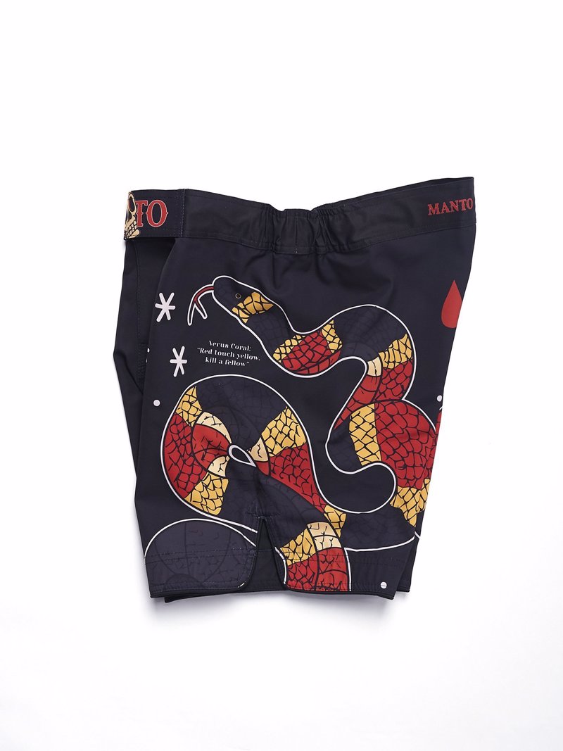MANTO CORAL FIGHT SHORTS-black